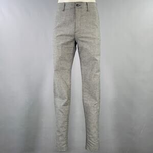 UNITED Size 36 Grey Heather Twill Cotton Blend Flat Front Casual Pants